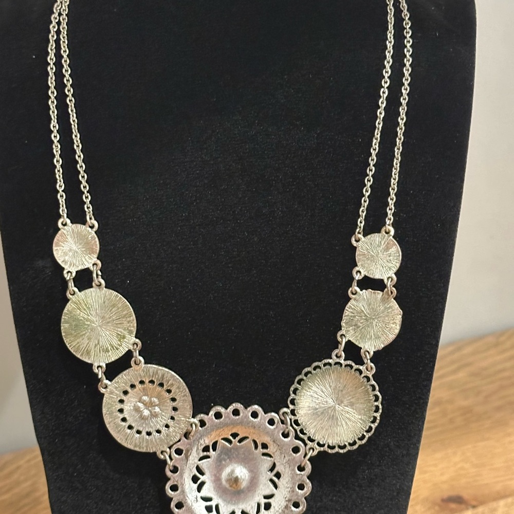 Multicolor Floral Medallion Statement Necklace - … - image 3